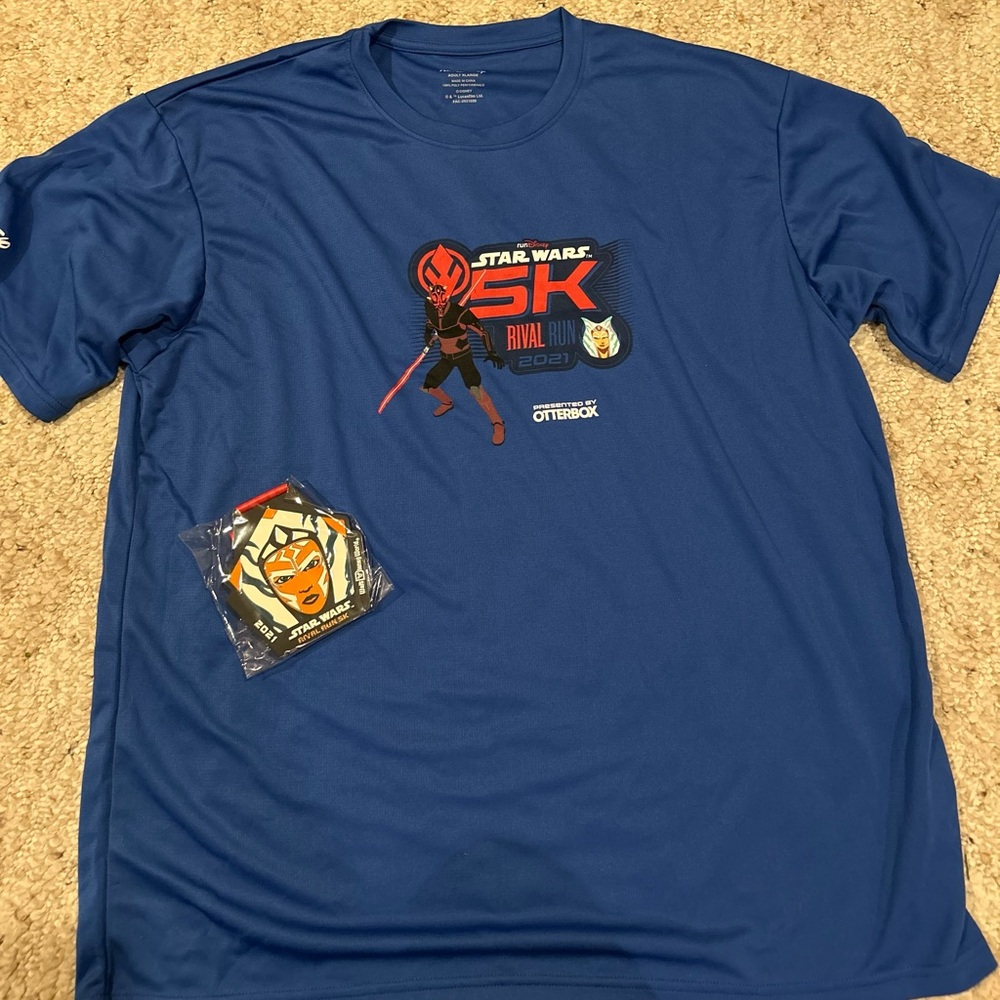 RunDisney 2021 Star Wars Rival Run 5k medal & XL T-shirt